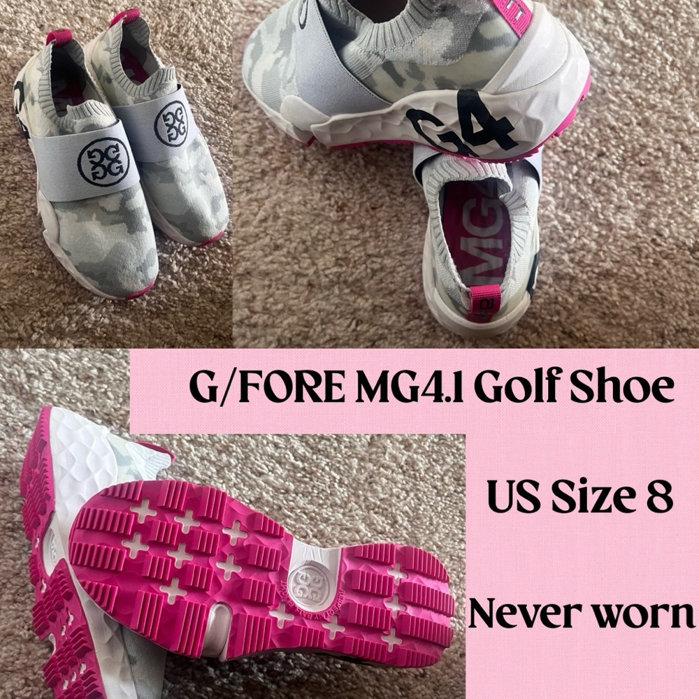 G/FORE MG4.1 Golf Shoes - White and Pink